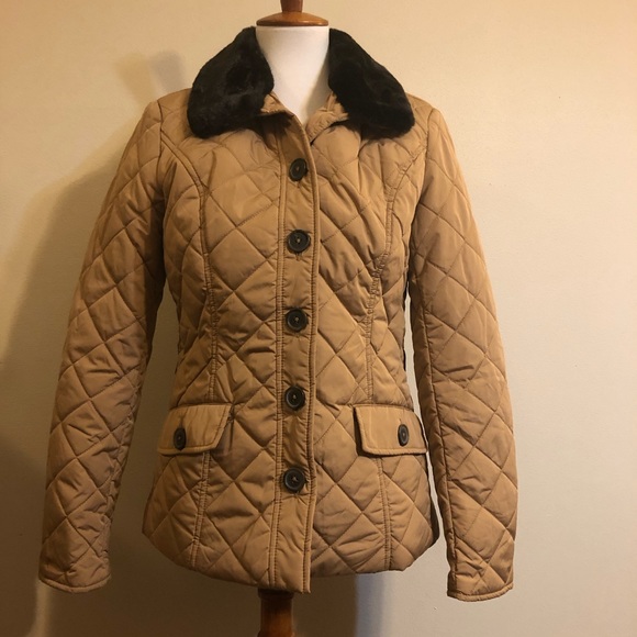Tommy Hilfiger Jackets & Blazers - Tommy Hilfiger Tan & Brown Quilted Medium Jacket